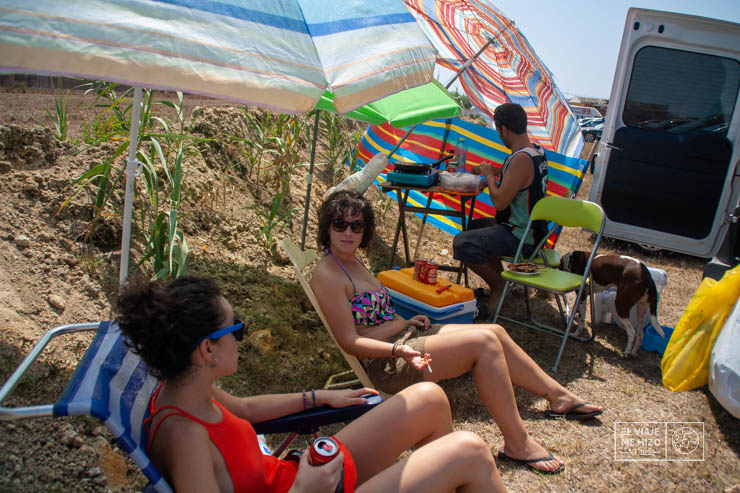 Comiendo en El Palmar antes de ir a la playa