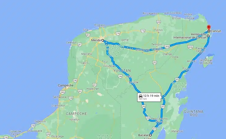 cómo llegar a la Laguna de Bacalar