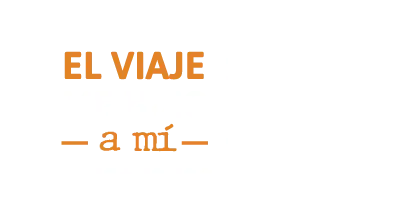 el viaje me hizo a mi logotipo negativo
