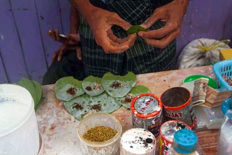 tabaco con las hojas de betel