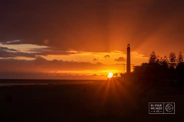 atardecer en Maspalomas