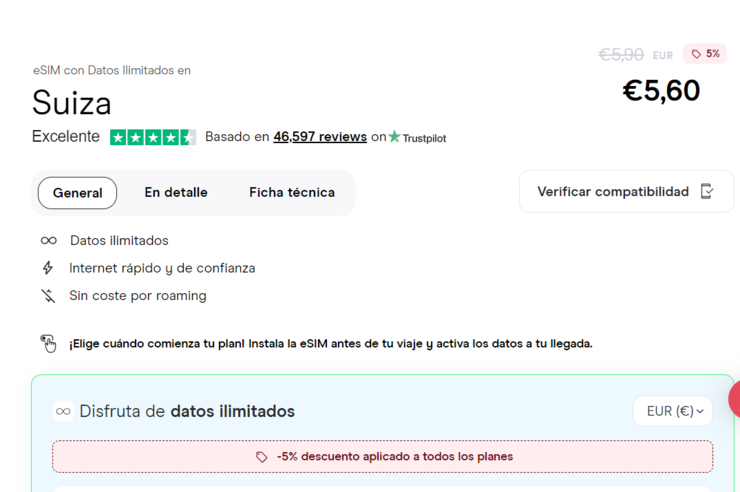 página de compra