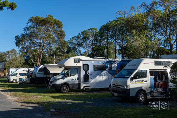 aparcados en un camping en Australia