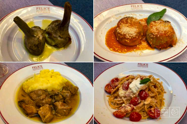 comida de Felice a Testaccio