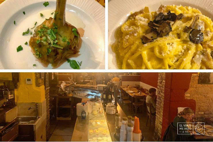 comida de la Trattoria Vechia Roma