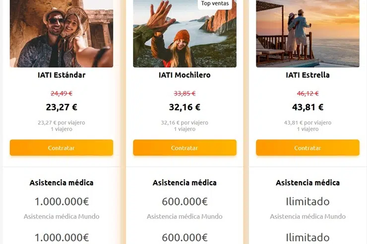 Cuadro comparativo de los seguros de IATI recomendados para viajar a Malasia