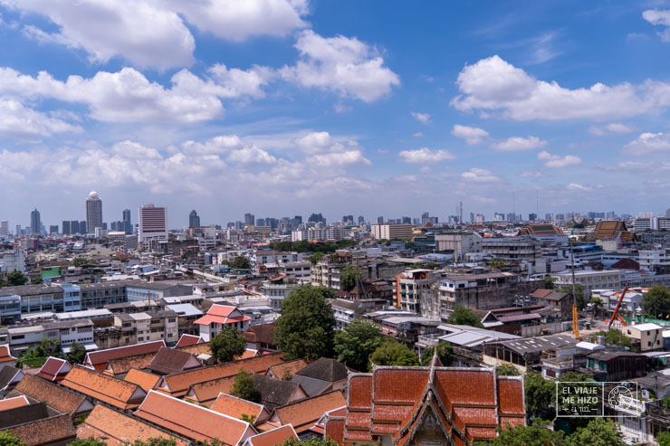 Vistas de Bangkok desde el Monte Dorado un día claro