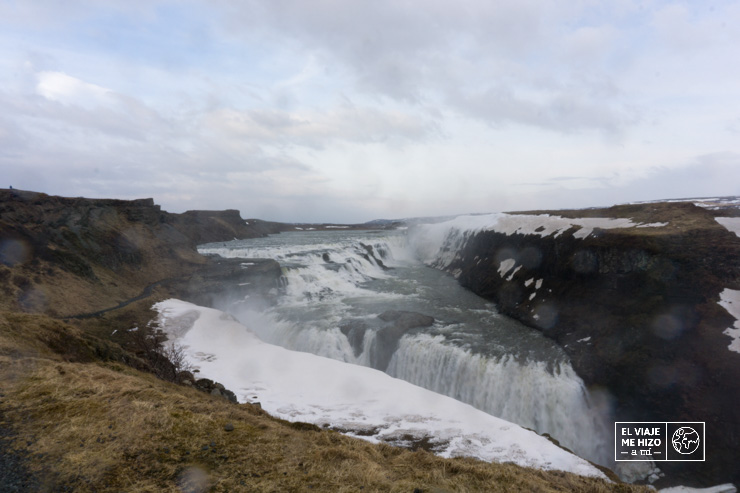La cascada de Gullfoss vista desde arriba